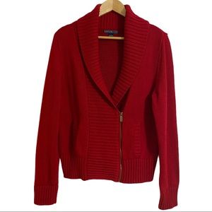 American Living Red Cardigan Sweater Size Large